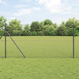 Vidaxl afrasteringspaal grijs 10 x 1 m (60 x 60 mm gaas) staal en pvc