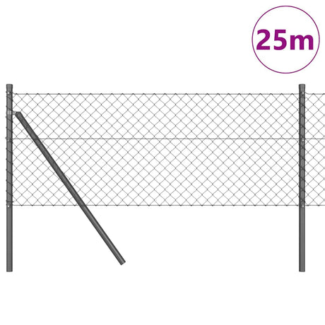 Vidaxl afrasteringspaal grijs 25 x 0,4 m (40 x 40 mm gaas)