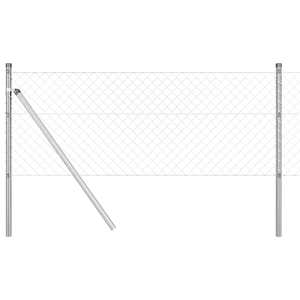 Vidaxl afrasteringspaal zilver 10 x 0,6 m (40 x 40 mm gaas) staal
