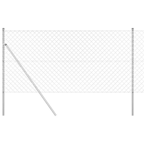 Vidaxl afrasteringspaal zilver 10 x 1,4 m (60 x 60 mm gaas) staal