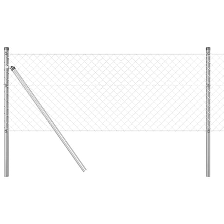 Vidaxl afrasteringspaal zilver 25 x 0,4 m (40 x 40 mm gaas) staal