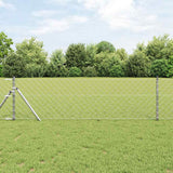 Vidaxl afrasteringspaal zilver 25 x 0,8 m (60 x 60 mm gaas) staal