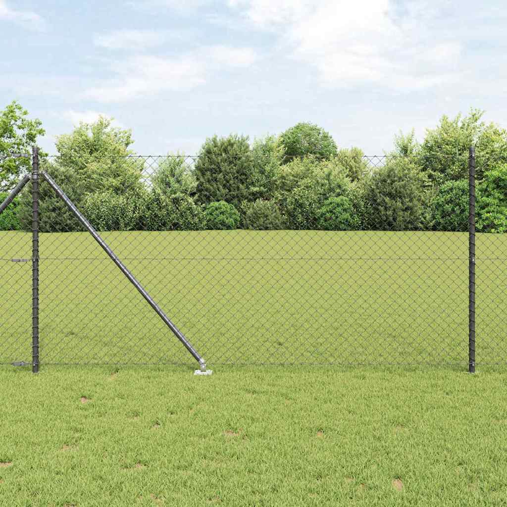 Vidaxl afrasteringspaal grijs 10 x 1 m (40 x 40 mm gaas) staal en pvc