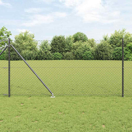 Vidaxl afrasteringspaal grijs 10 x 1 m (40 x 40 mm gaas) staal en pvc