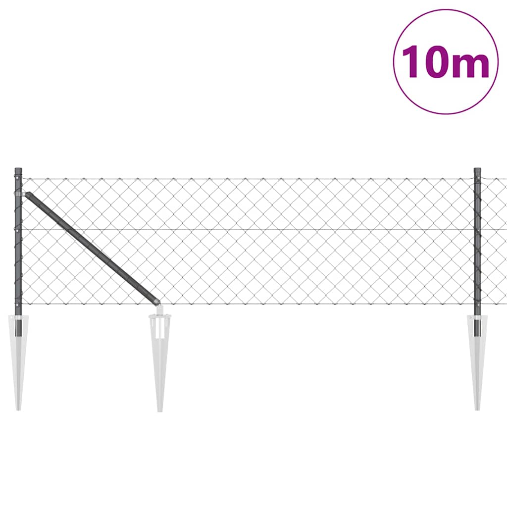 Vidaxl afrasteringspaal grijs 10 x 0,8 m (60 x 60 mm gaas)