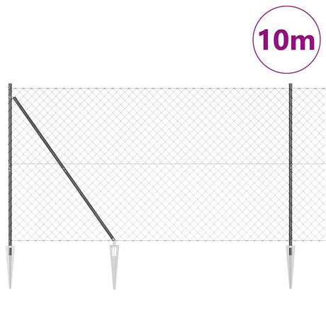 Vidaxl afrasteringspaal grijs 10 x 1,5 m (60 x 60 mm gaas)