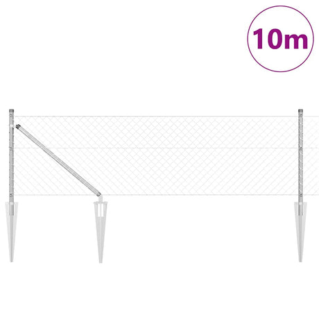 Vidaxl afrasteringspaal zilver 10 x 0,4 m (40 x 40 mm gaas) staal