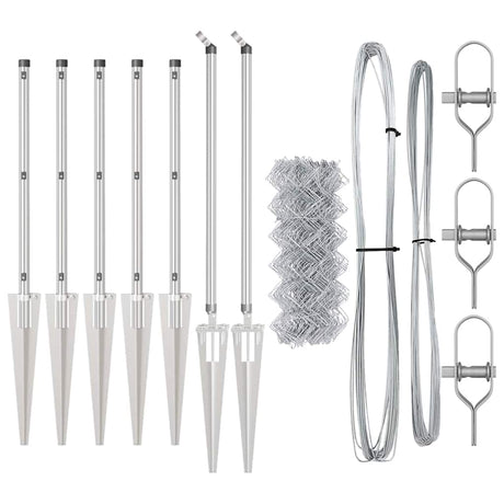 Vidaxl afrasteringspaal zilver 10 x 1 m (40 x 40 mm gaas) staal