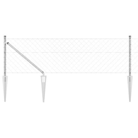 Vidaxl afrasteringspaal zilver 10 x 0,6 m (60 x 60 mm gaas) staal