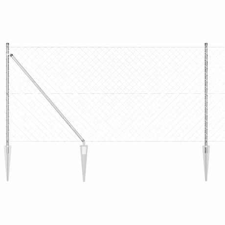 Vidaxl afrasteringspaal zilver 10 x 1,4 m (60 x 60 mm gaas) staal
