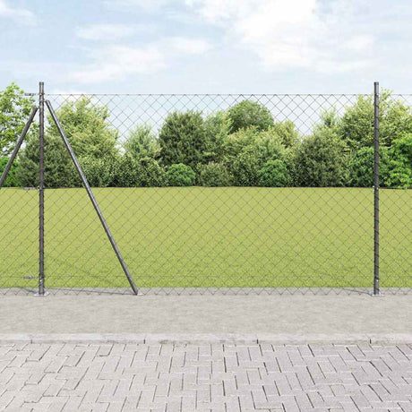 Vidaxl afrasteringspaal grijs 10 x 1,5 m (60 x 60 mm gaas)