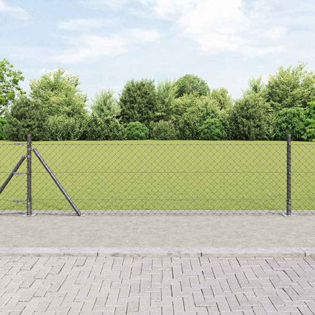 Vidaxl afrasteringspaal grijs 25 x 0,4 m (40 x 40 mm gaas)