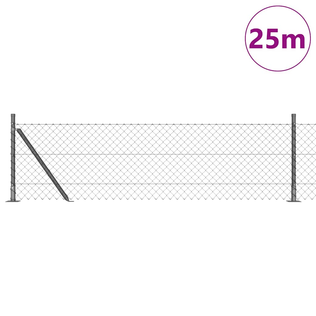 Vidaxl afrasteringspaal grijs 25 x 0,4 m (40 x 40 mm gaas)