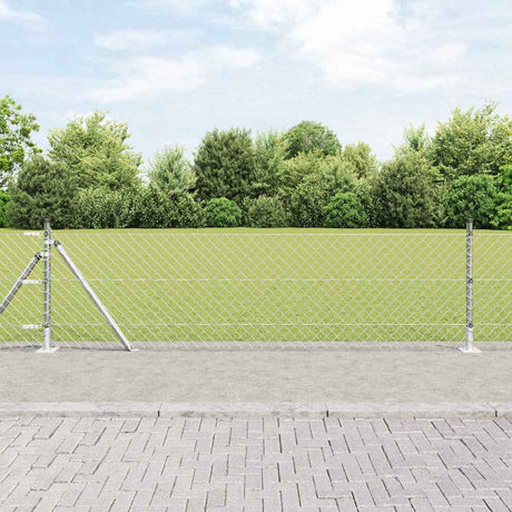 Vidaxl afrasteringspaal zilver 10 x 0,4 m (40 x 40 mm gaas) staal