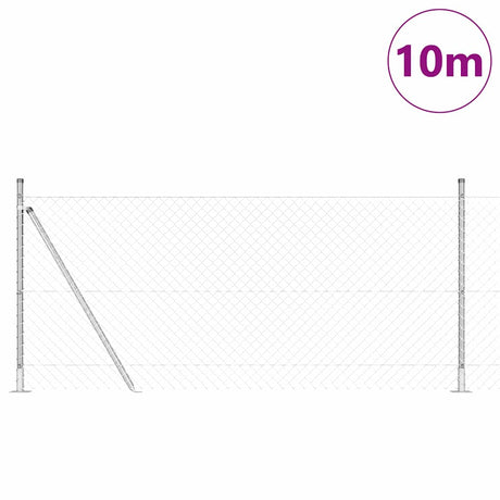 Vidaxl afrasteringspaal zilver 10 x 1 m (40 x 40 mm gaas) staal
