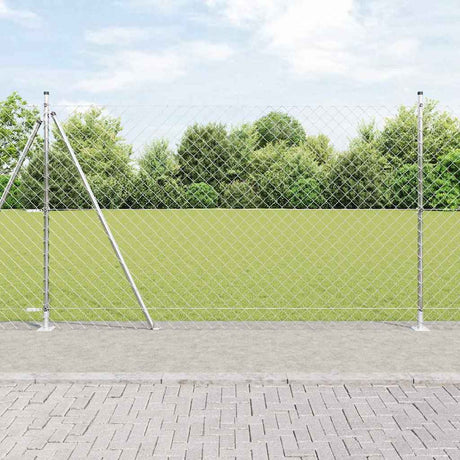 Vidaxl afrasteringspaal zilver 10 x 1,5 m (60 x 60 mm gaas) staal