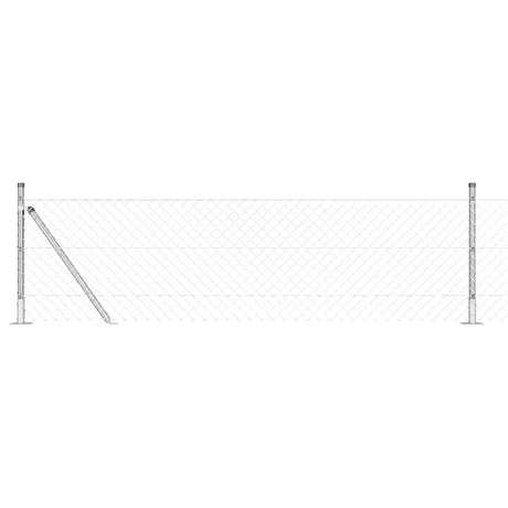 Vidaxl afrasteringspaal zilver 25 x 0,4 m (40 x 40 mm gaas) staal