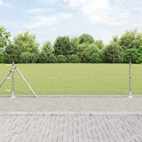 Vidaxl afrasteringspaal zilver 25 x 0,4 m (60 x 60 mm gaas) staal