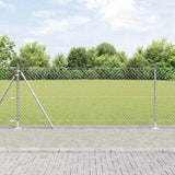 Vidaxl afrasteringspaal zilver 25 x 0,8 m (60 x 60 mm gaas) staal