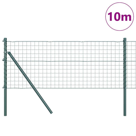 Vidaxl hek met paal groen 0,6 x 10 m staal en pvc