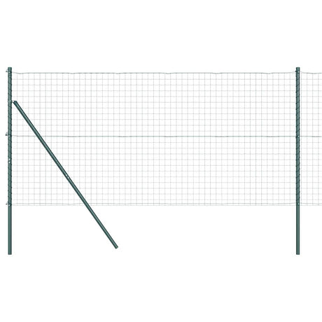 Vidaxl hek met paal groen 1,2 x 10 m staal en pvc
