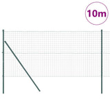 Vidaxl hek met paal groen 1,2 x 10 m staal en pvc