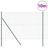 Vidaxl hek met paal groen 1,5 x 10 m staal en pvc