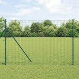 Vidaxl hek met paal groen 1,5 x 10 m staal en pvc