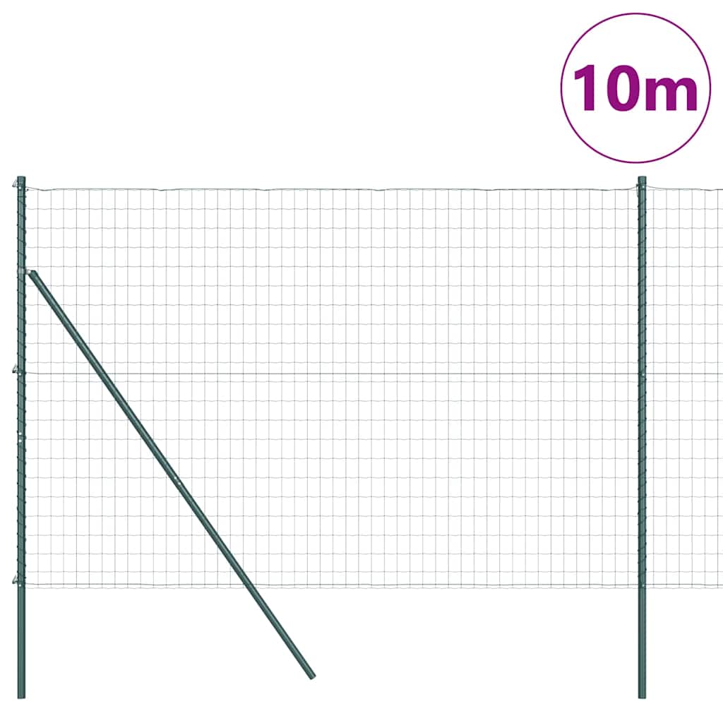 Vidaxl hek met paal groen 1,6 x 10 m staal en pvc