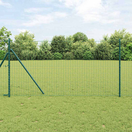 Vidaxl hek met paal groen 1,2 x 10 m staal en pvc