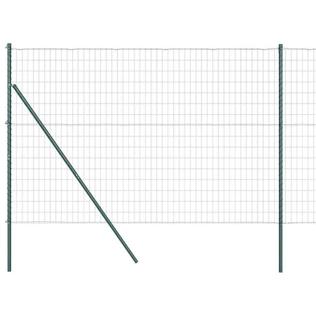 Vidaxl hek met paal groen 1,5 x 10 m staal en pvc