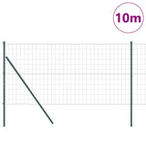 Vidaxl hek met paal groen 1,2 x 10 m staal en pvc