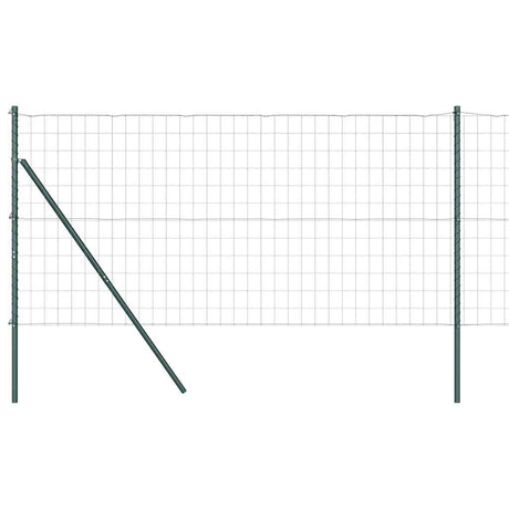 Vidaxl hek met paal groen 1,4 x 10 m staal en pvc