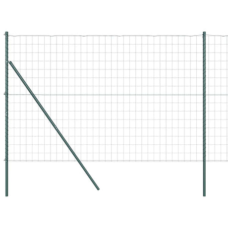 Vidaxl hek met paal groen 1,5 x 10 m staal en pvc