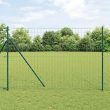 Vidaxl hek met paal groen 1,6 x 10 m staal en pvc