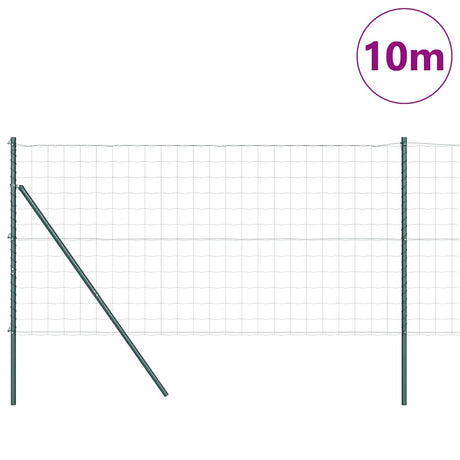 Vidaxl hek met paal groen 1 x 10 m staal