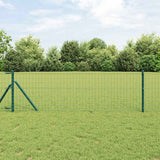 Vidaxl hek met paal groen 0,8 x 25 m staal en pvc