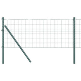 Vidaxl hek met paal groen 0,6 x 25 m staal en pvc