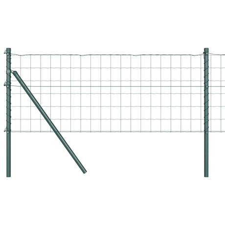 Vidaxl hek met paal groen 0,8 x 25 m staal en pvc