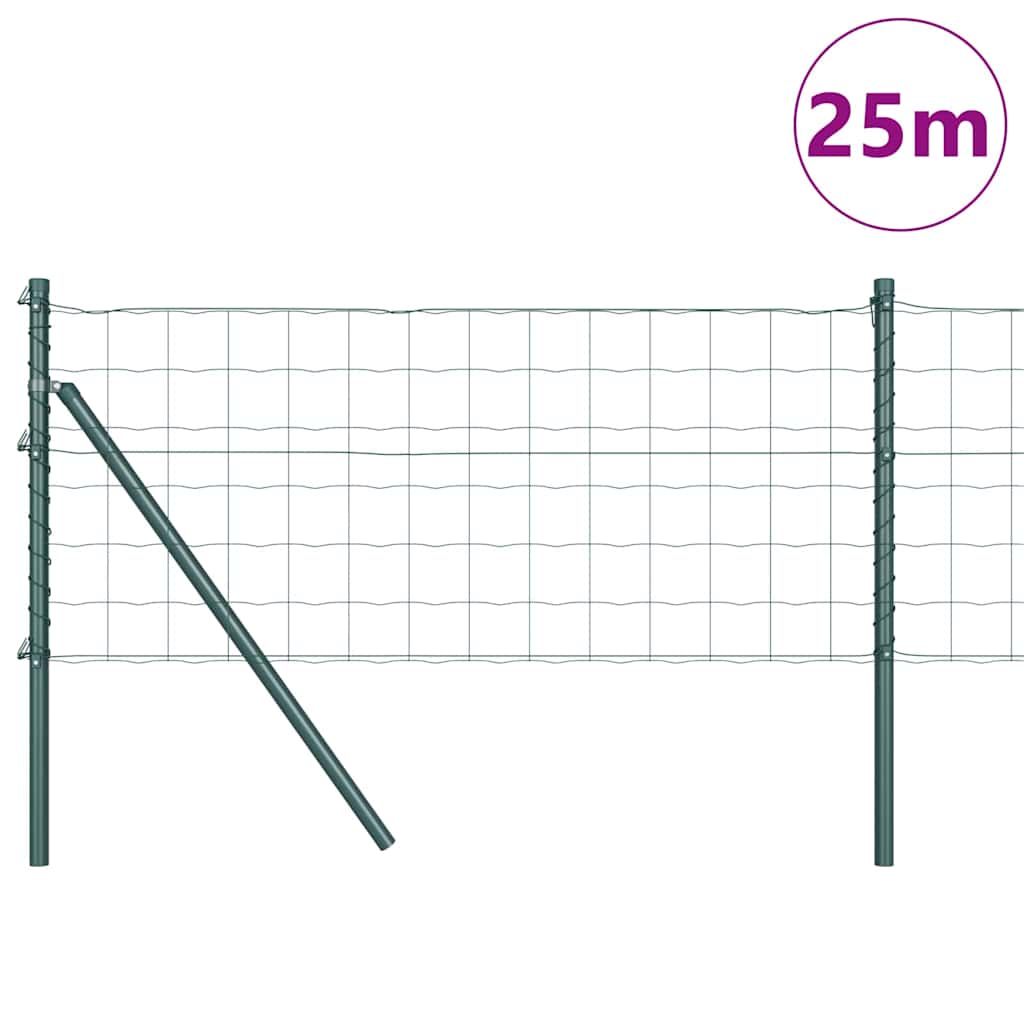 Vidaxl hek met paal groen 0,8 x 25 m staal