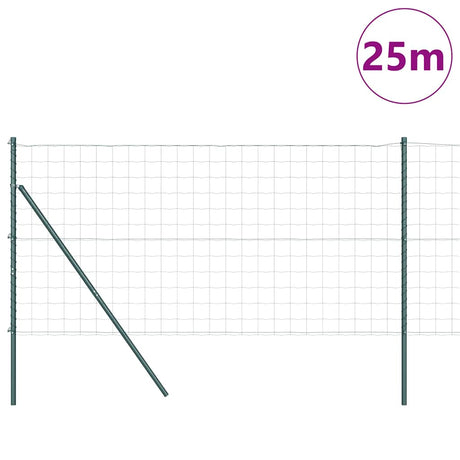 Vidaxl hek met paal groen 1 x 25 m staal