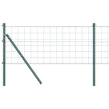 Vidaxl hek met paal groen 0,4 x 50 m staal en pvc