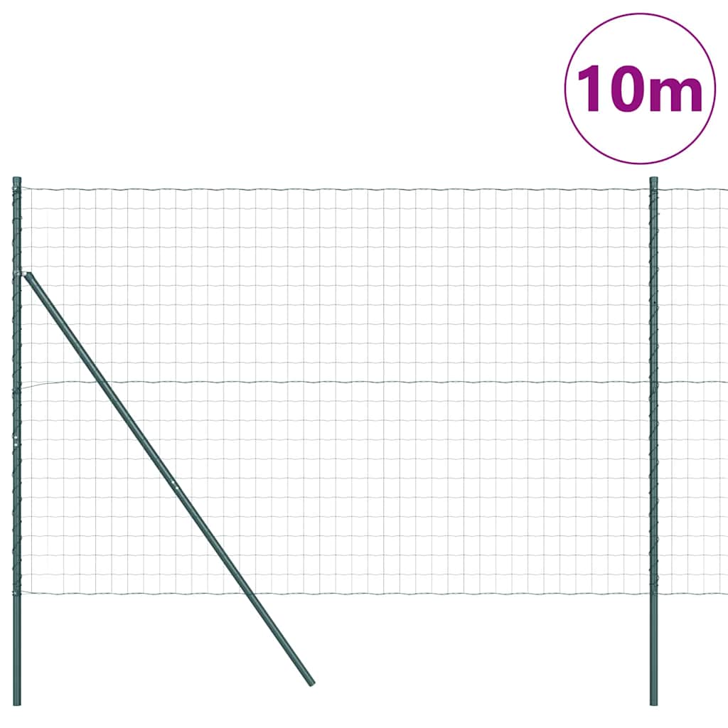 Vidaxl hek met paal groen 1,5 x 10 m staal