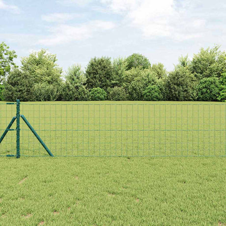 Vidaxl euro-hek met grondbevestiging 25 x 0,4 m pvc-coated staal groen