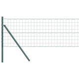 Vidaxl hek met paal groen 0,6 x 25 m staal en pvc