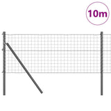Vidaxl hek met paal grijs 0,6 x 10 m staal en pvc