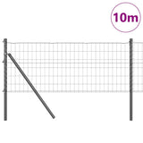 Vidaxl hek met paal grijs 0,4 x 10 m staal en pvc