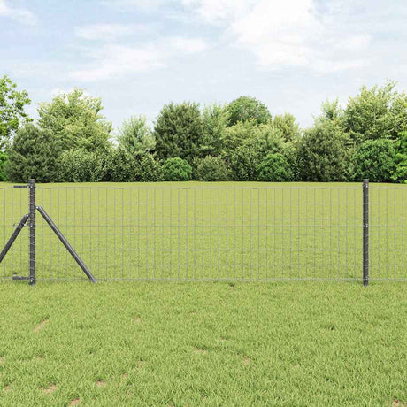 Vidaxl hek met paal grijs 0,6 x 10 m staal en pvc