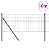 Vidaxl hek met paal grijs 0,8 x 10 m staal en pvc