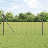 Vidaxl hek met paal grijs 1,2 x 10 m staal en pvc